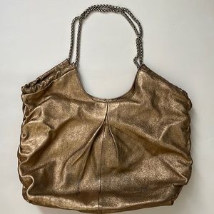 Elie Tahari gold shoulder chain hobo bag